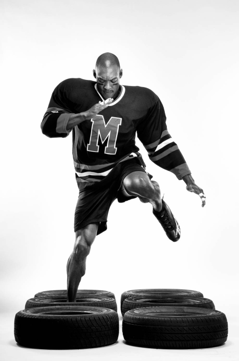 Football Player in studio on white background - Portrait Photography - Copyright Harry Gils