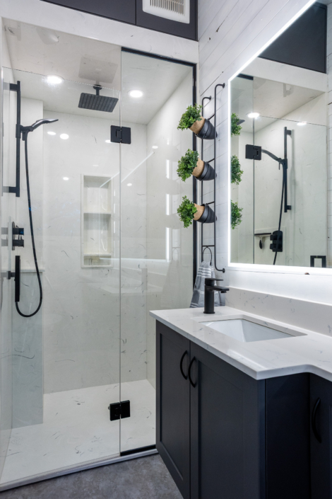 Home interior photography of modern bathroom.