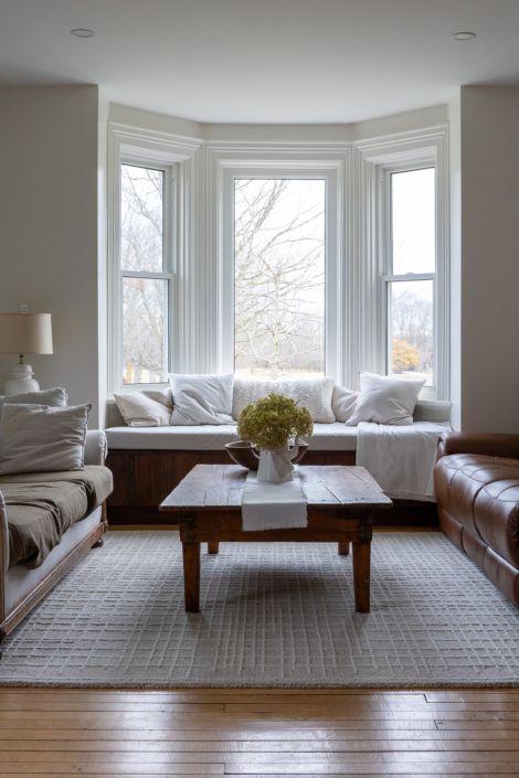 Home interior photography of cozy farm house living room
