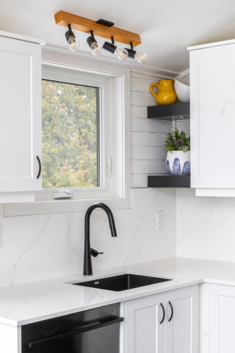 Home interior photography of modern and bright kitchen.