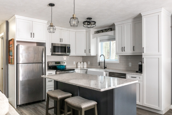 Home interior photography of modern and bright kitchen.