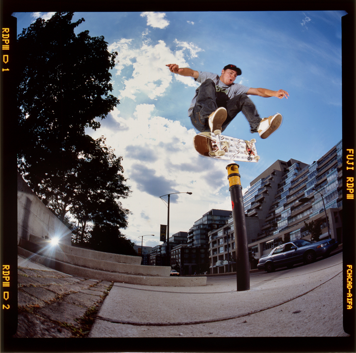 Skateboard photo of frontside heelflip in Toronto